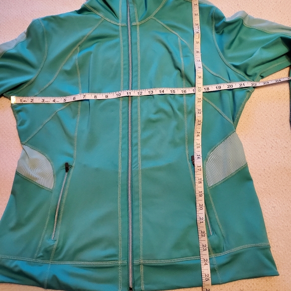 XL Tangerine Teal Athletic Zip- up Jacket - Picture 7 of 9